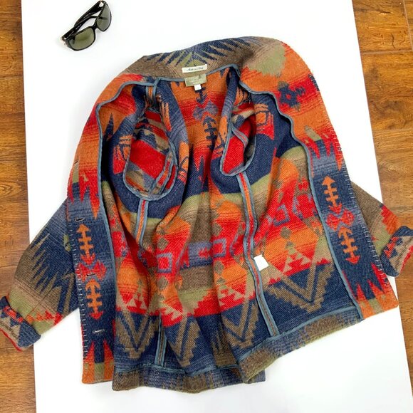 Territory Ahead Vintage Coat Multicolored Aztec Southwestern Blanket Jack Size S - Picture 12 of 16